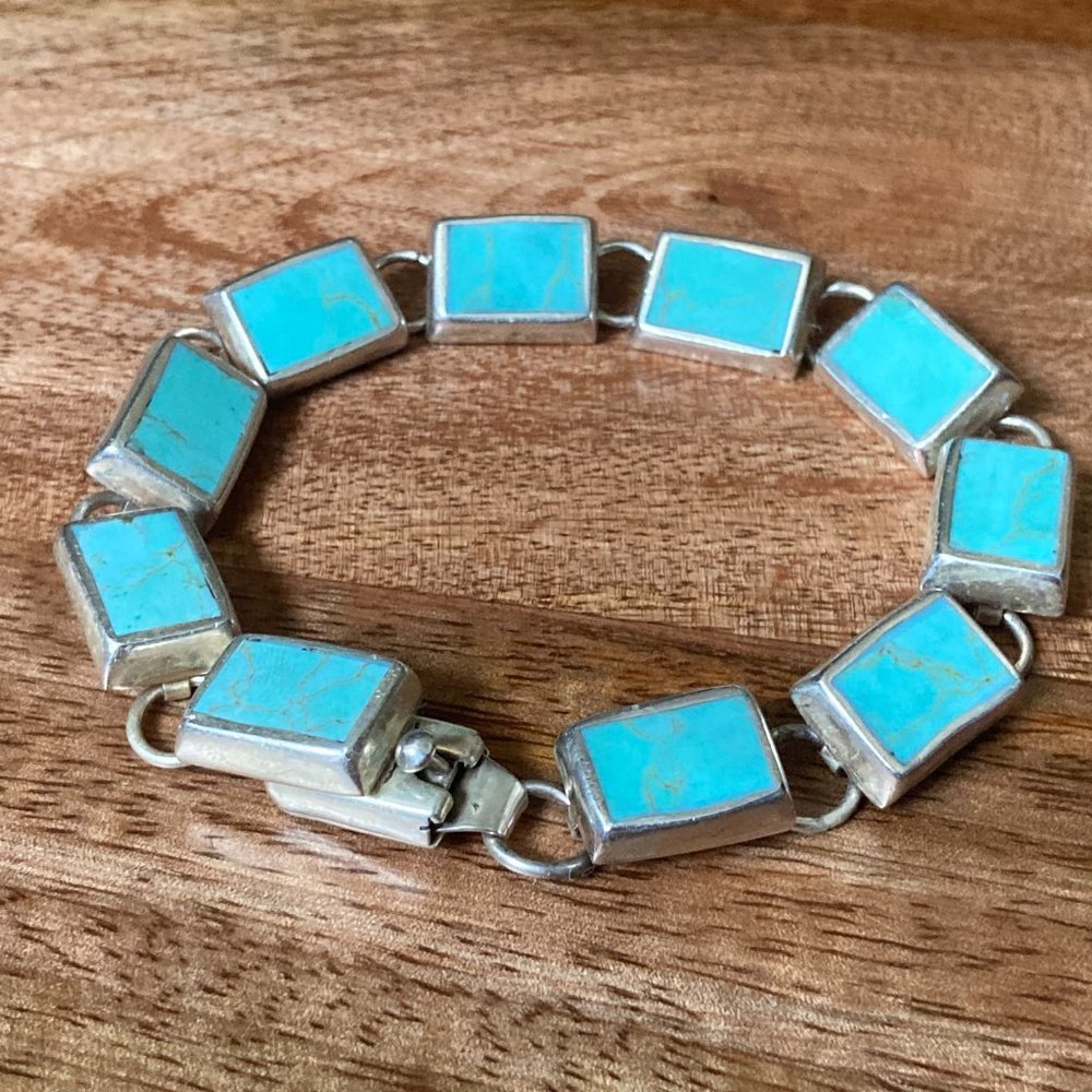 Natural Turquoise Set in Sterling Silver